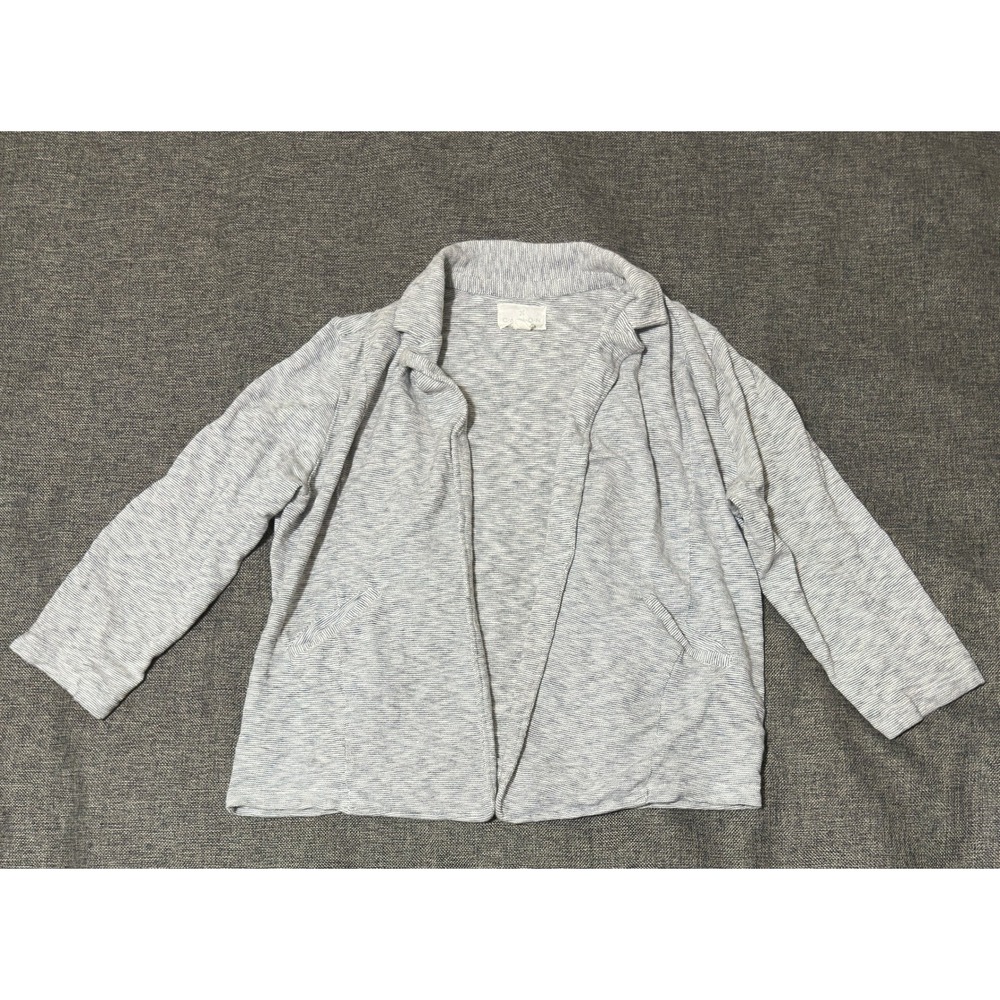 Caslon Womens Petite XL Knit Open Front Cardigan Gray Space Dye Cotton Jacket